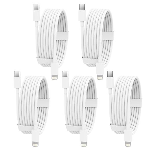 USB C to Lightning Cable 5 Pack 6FT