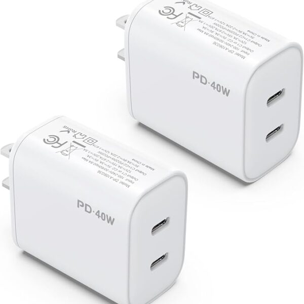 40W Dual USB-C Charger Block